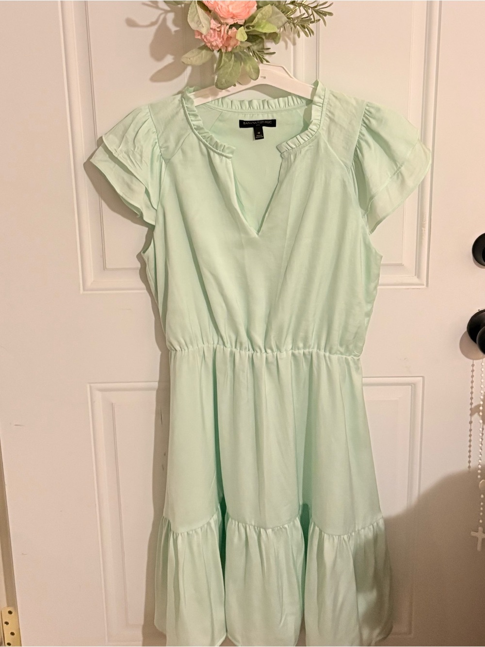 🌿Mint Green Ruffle Tiered Summer Dress — Size M